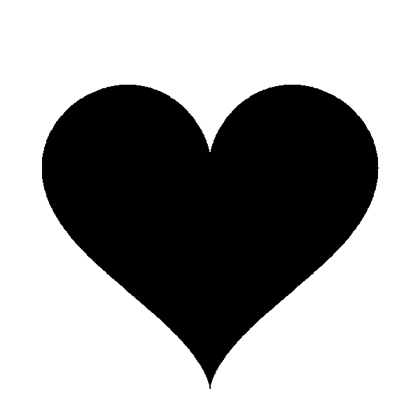 Source picture: a solid black heart silhouette on white